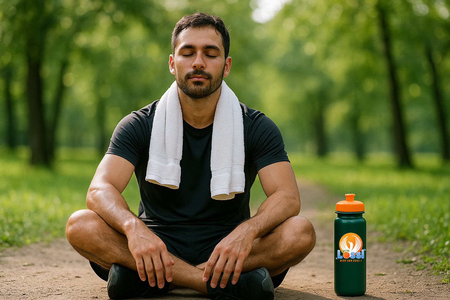 Sportif avec une boisson Lôssi